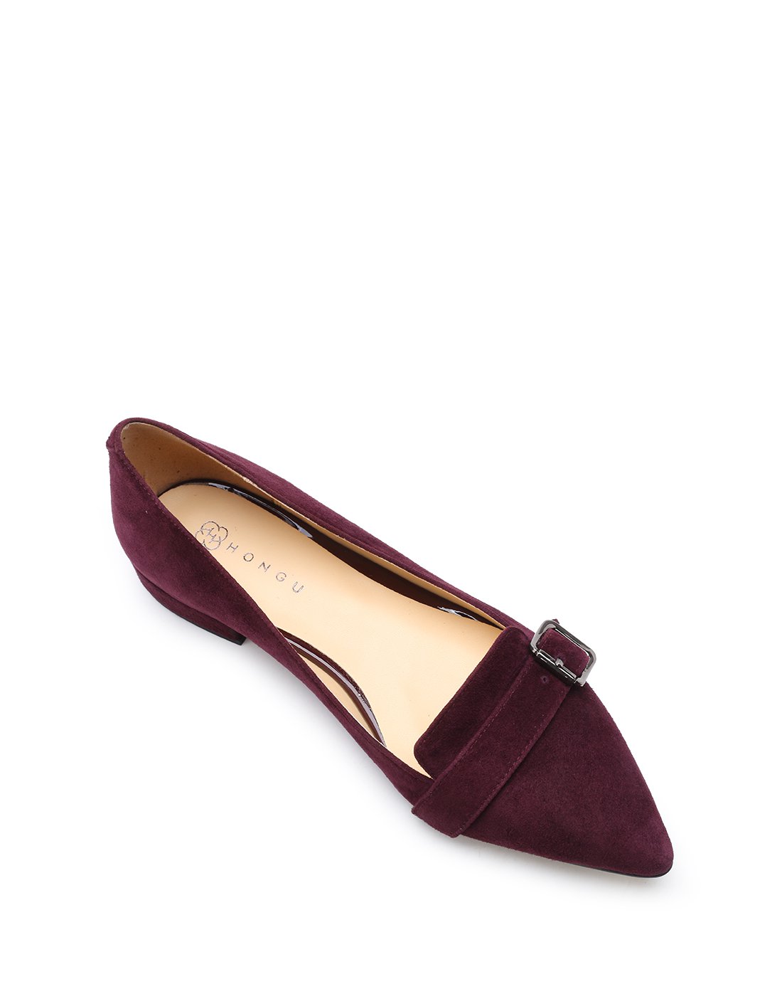 红谷女鞋 简约办公通勤羊绒平底鞋浅口单鞋