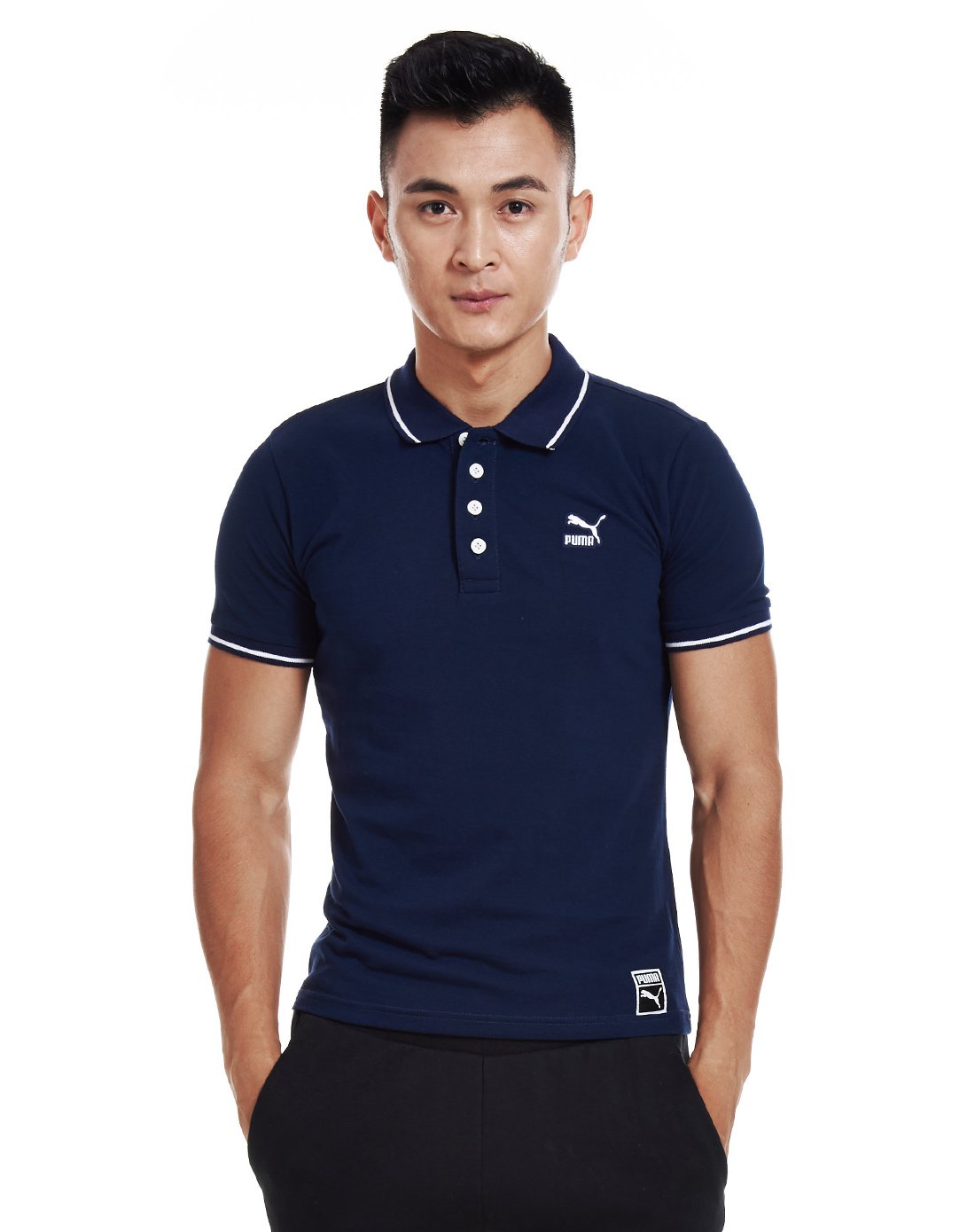 透气 男款藏蓝色短袖polo衫 经典生活系列