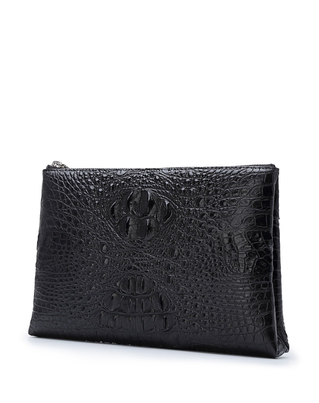 新品男款黑色鳄鱼皮时尚商务手抓包