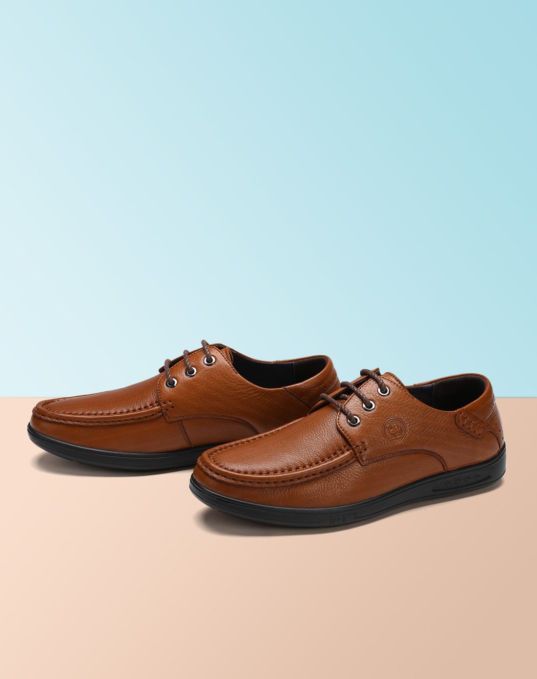 轻盈大底 男款柔软牛皮系带休闲鞋