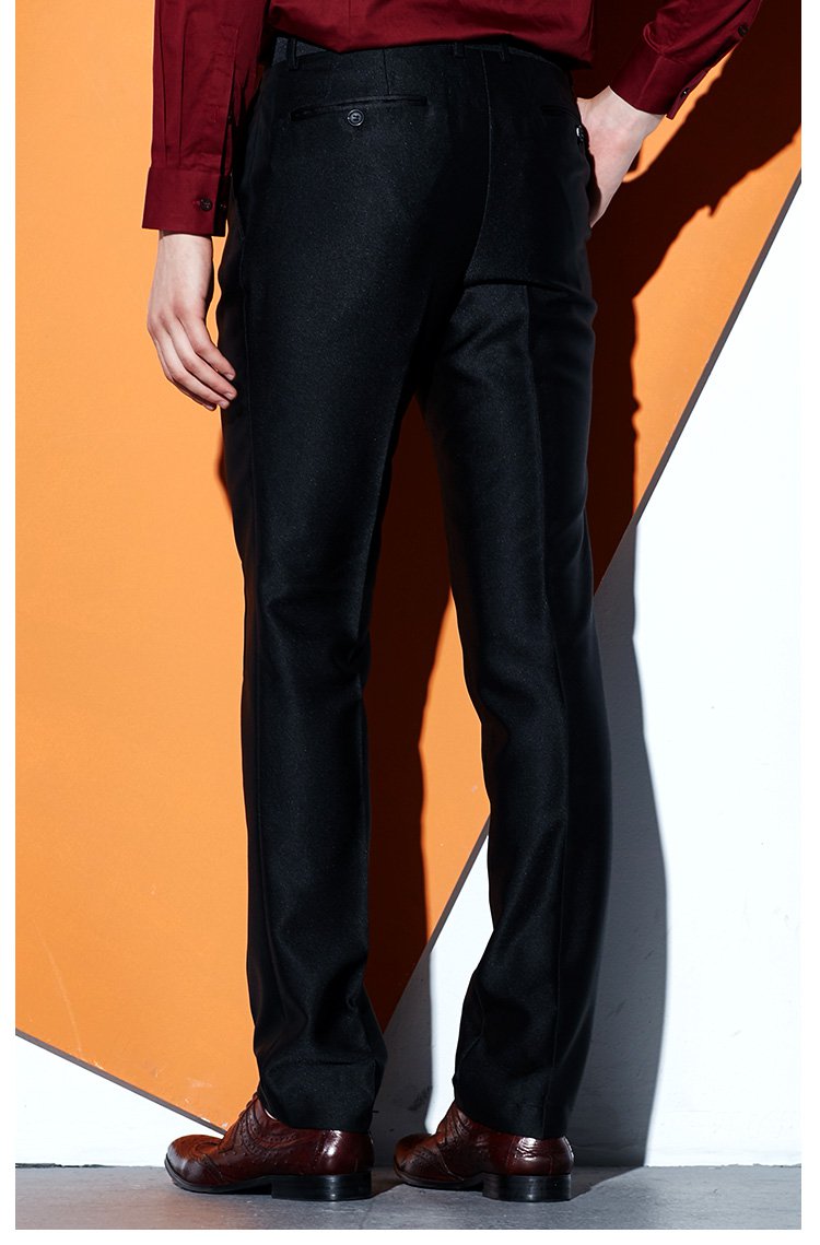 法派秋冬男士商务休闲亮面百搭长西裤