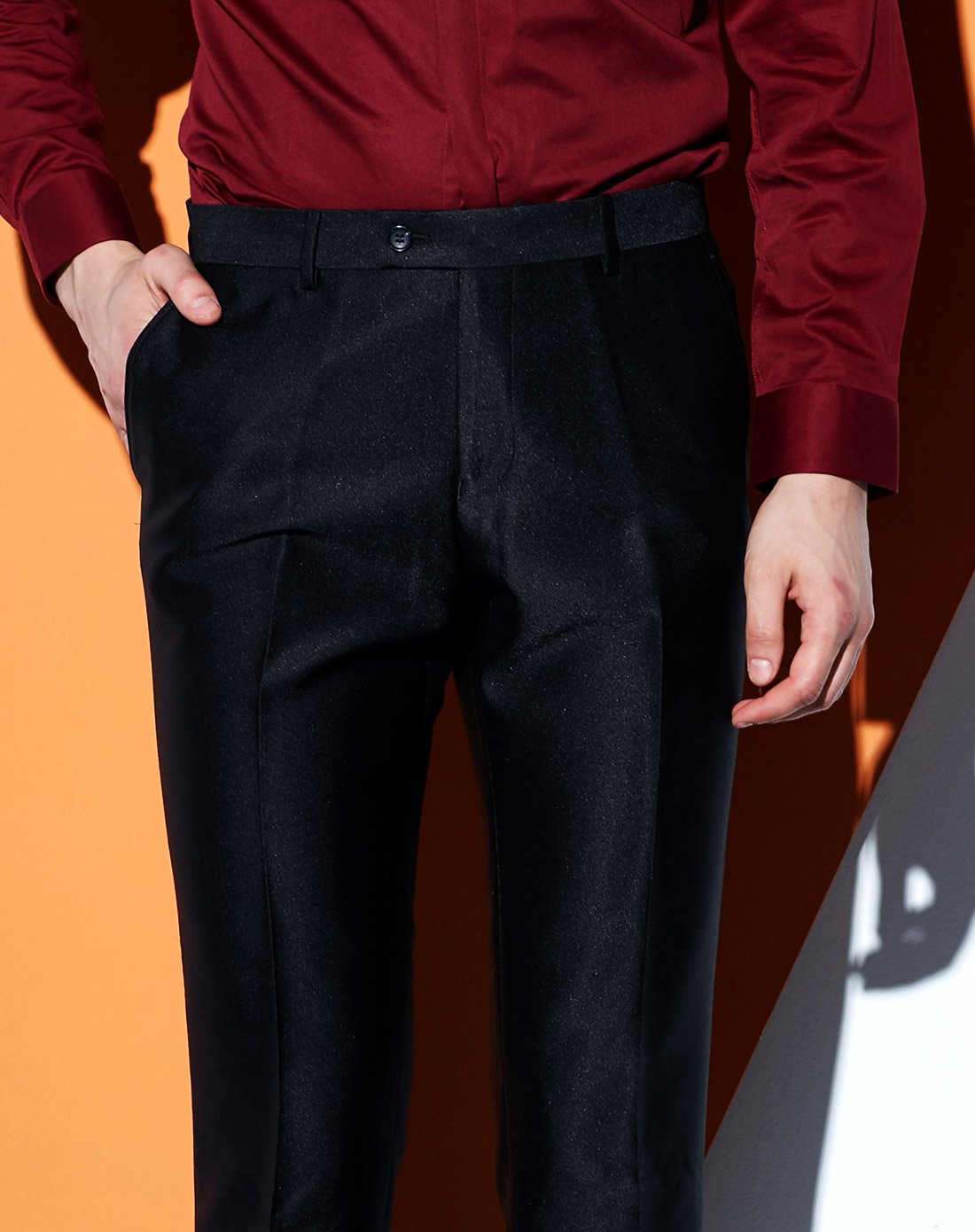 法派秋冬男士商务休闲亮面百搭长西裤