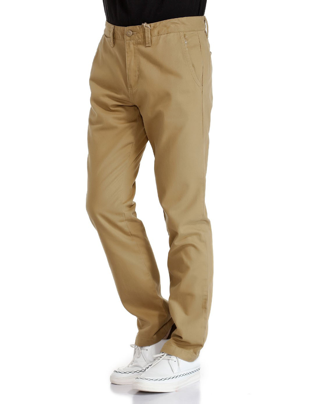男款棕色运动直筒休闲长裤