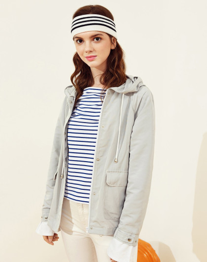 a21 女士宽松时尚连衣帽外套