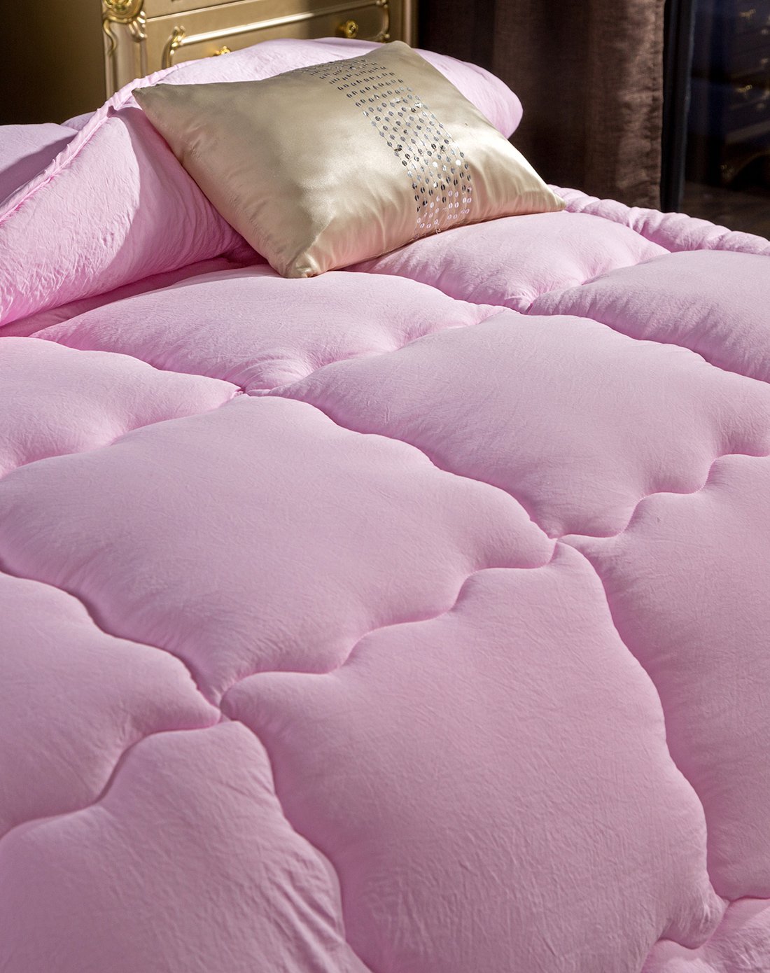 优雅家纺一口价专场(抗菌)纯色水洗绵羽丝绒被芯冬被子60034571_唯品