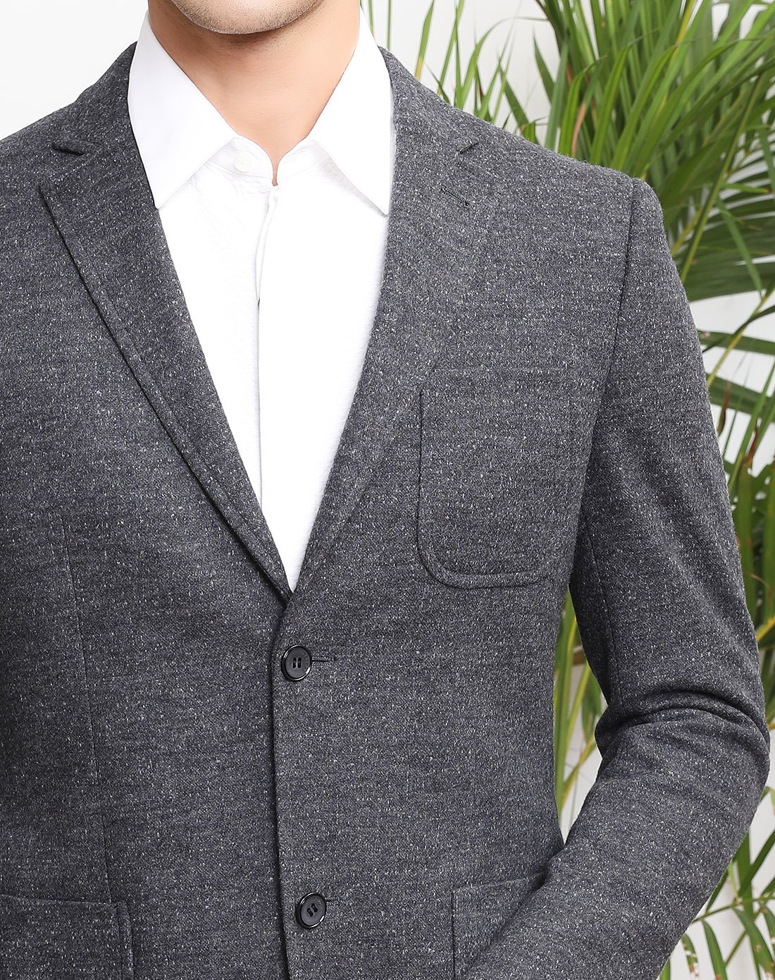 羊毛棉混纺都市休闲百搭单西装b版