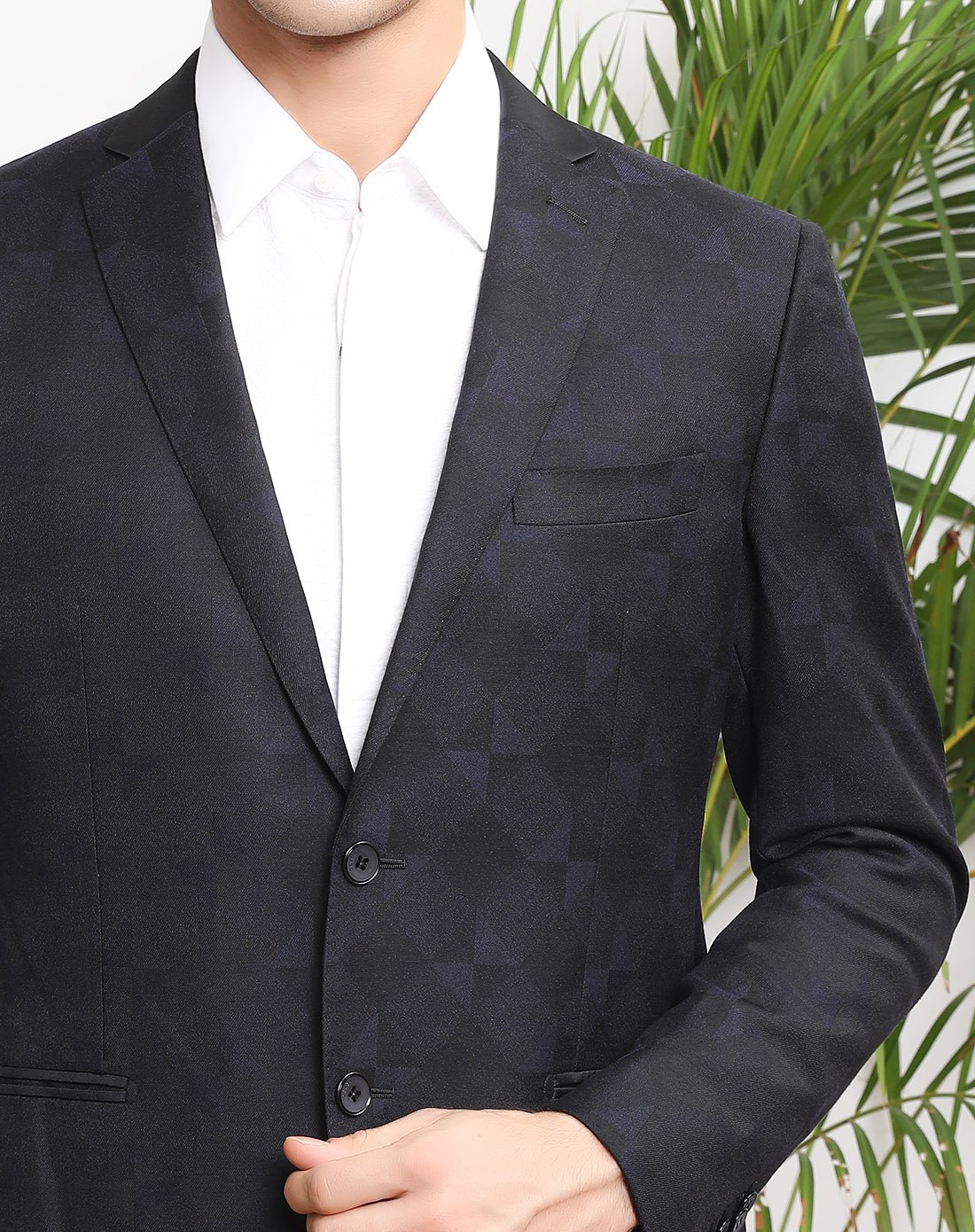 羊毛混纺都市百搭时尚暗花纹单西装b版