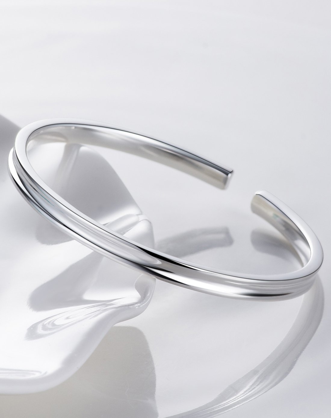 七度纯银手镯dw简约主义款999足银手镯时尚百搭流行送女友闺蜜礼物