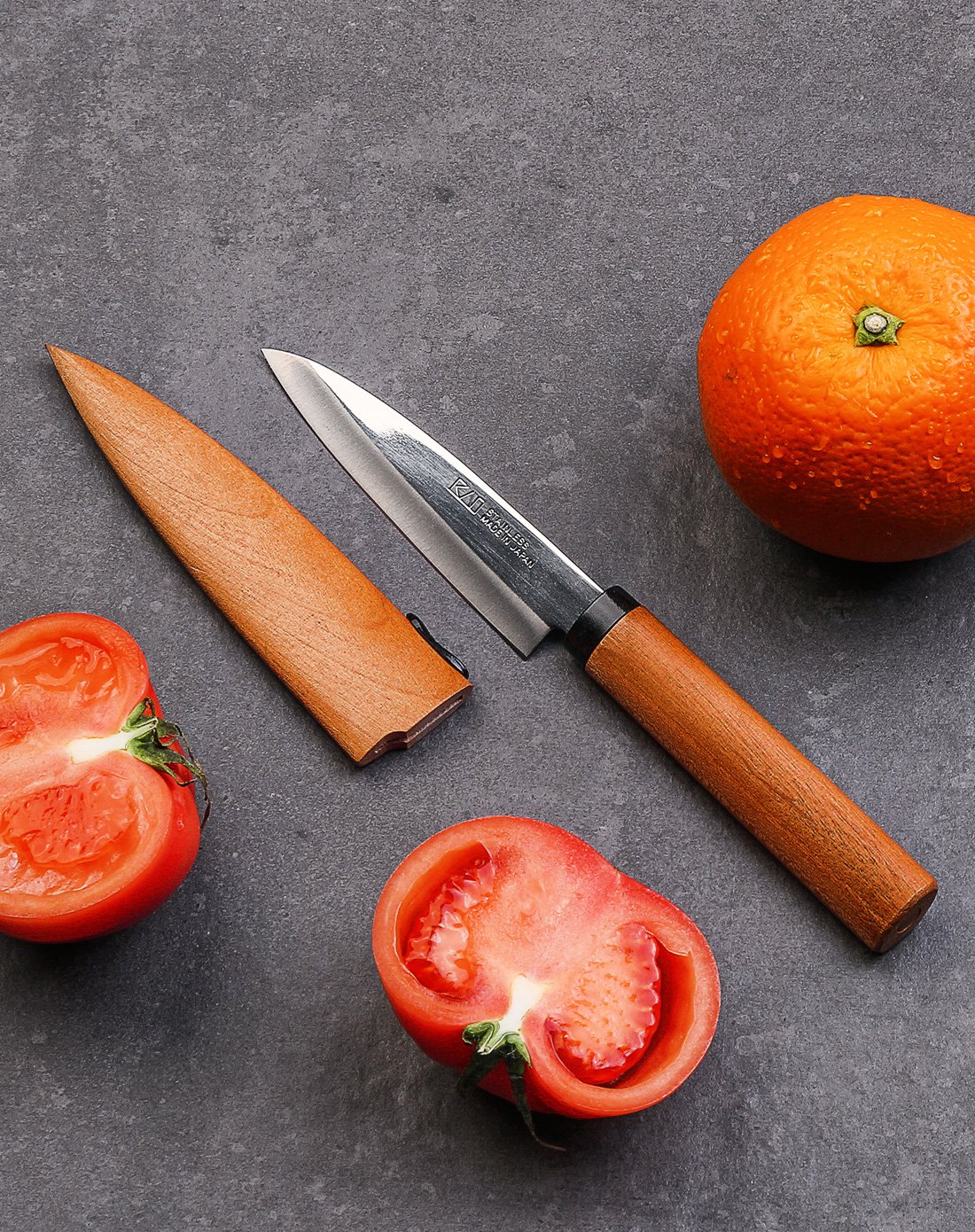 日本贝印进口木鞘水果刀