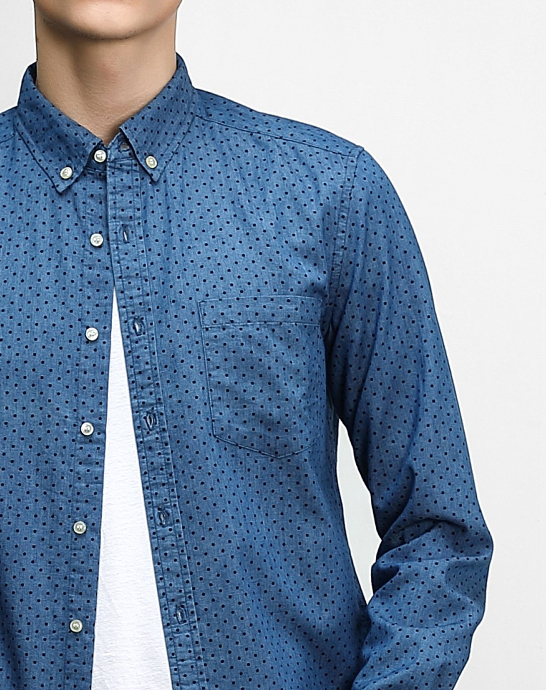 basic系列深蓝男式衬衫