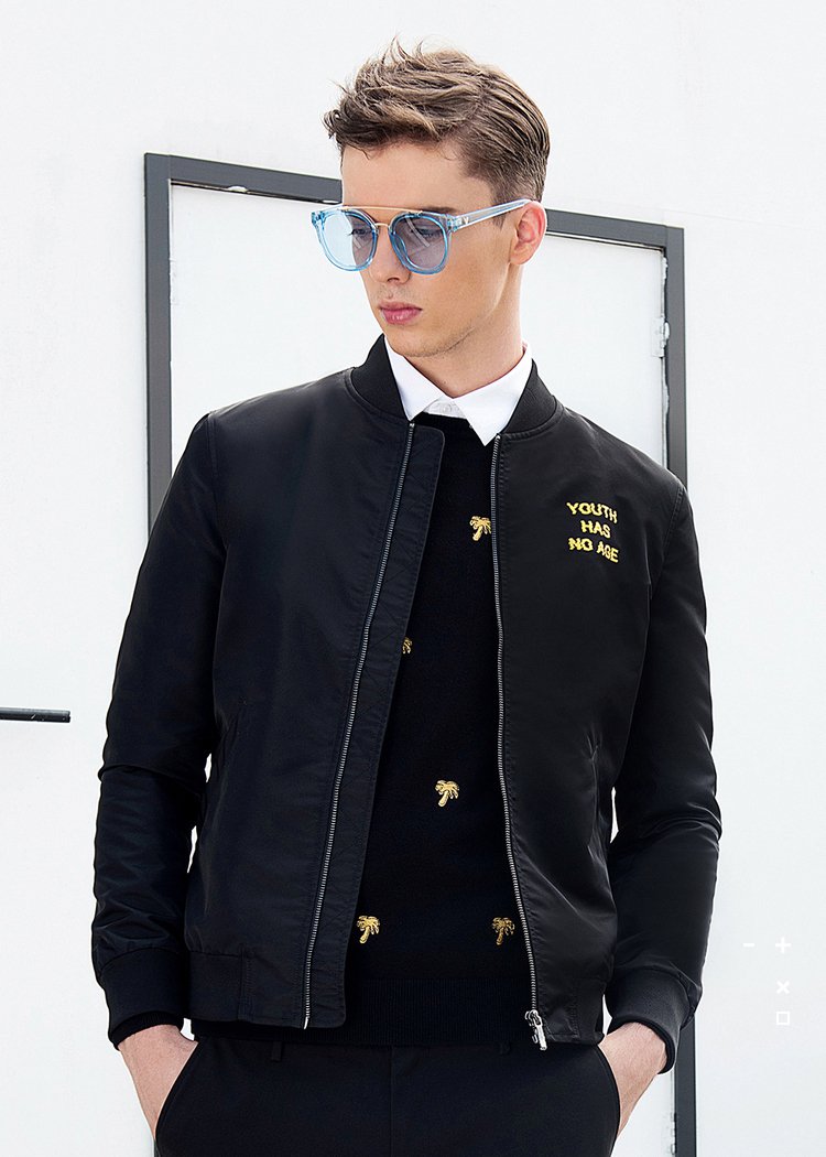 卡宾cabbeen时尚印花拉链短款男士夹克317313802701_唯品会