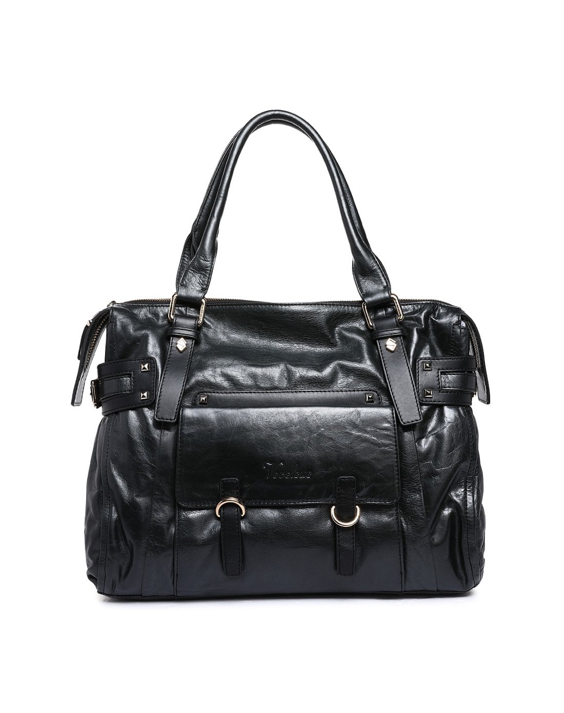 威尔萨斯休闲铆钉女款单肩包大容量真皮女包包手提包