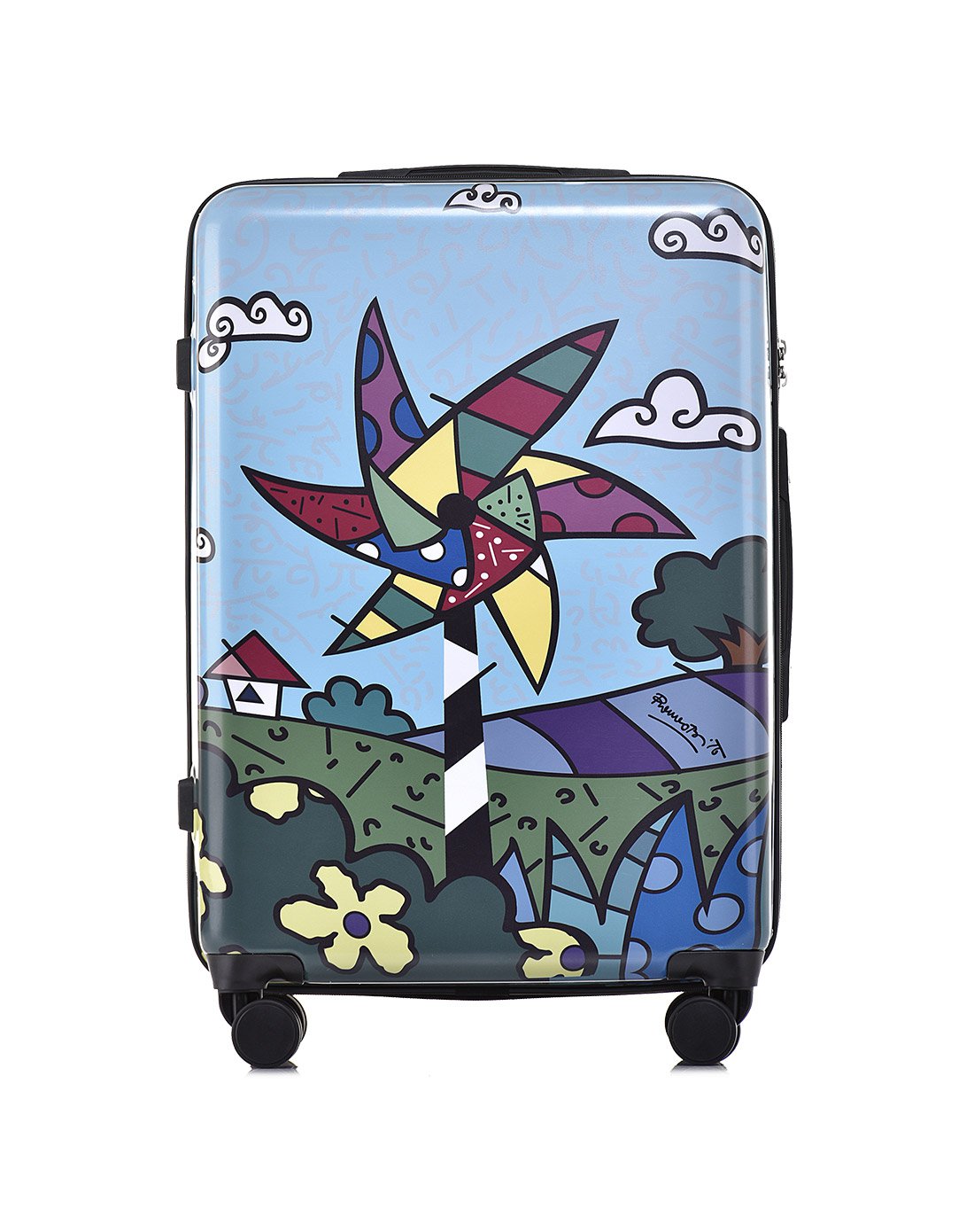 新款潮流涂鸦印花拉杆箱24寸男女士海关密码锁行李箱万向轮旅行箱
