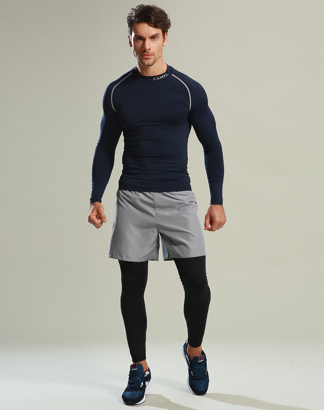 [新品]瑜伽健身 男款运动长袖紧身衣