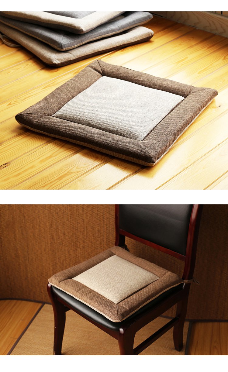简约亚麻材质透气柔软舒适榻榻米地板坐垫