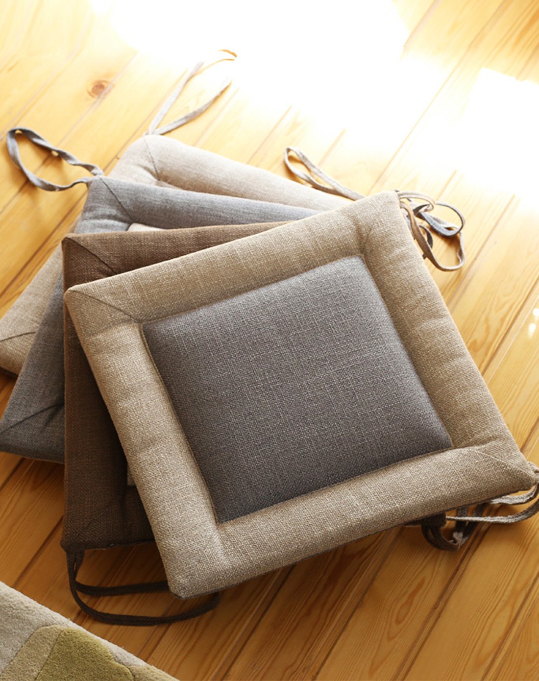 简约亚麻材质透气柔软舒适榻榻米地板坐垫