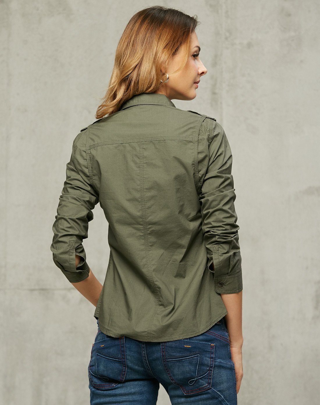 jeep户外女装休闲专场 纯棉 女款长袖衬衫 吸汗舒适