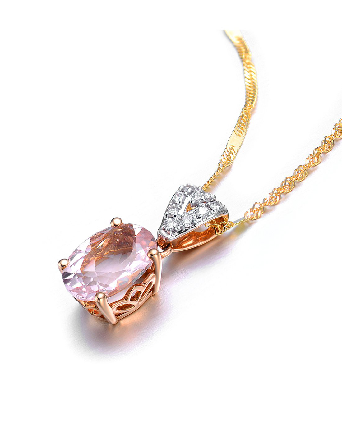 enzo 彩宝/摩根石/18k金/宝石吊坠