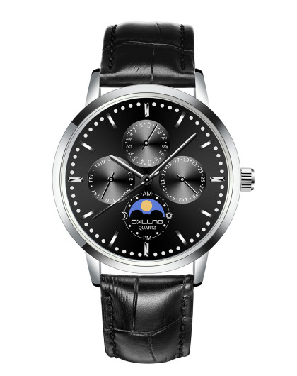 赛伦斯sxllns男女包专场 精致百搭个性皮带石英情侣对表 男士手表