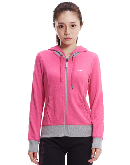 李宁lining 训练系列活力运动 女款夹克连帽开衫
