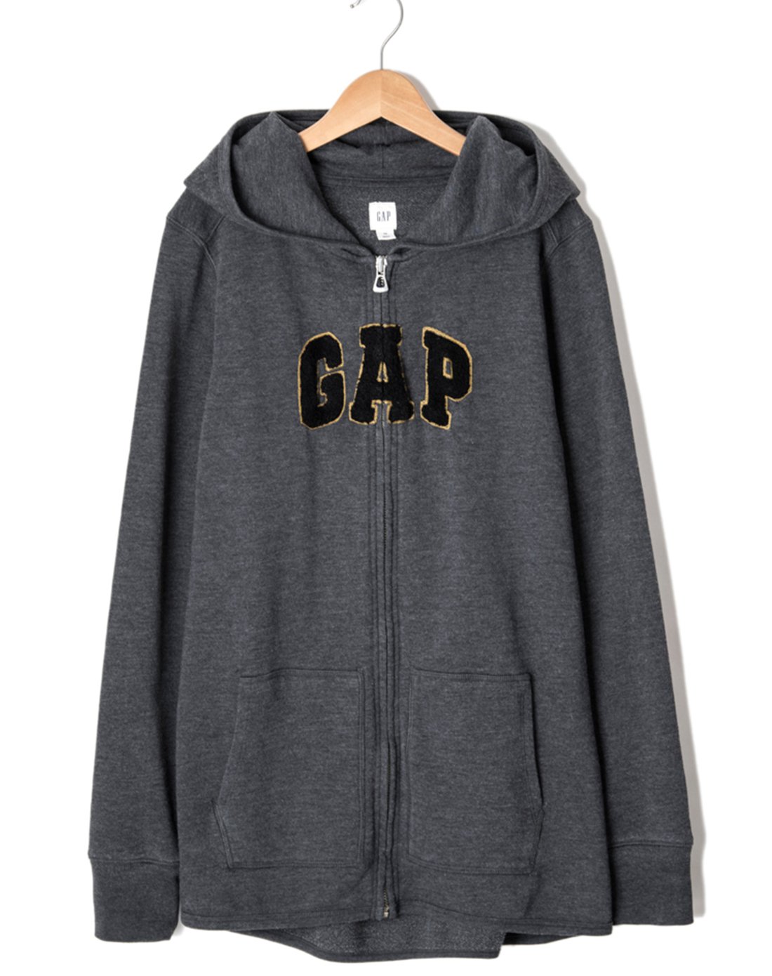 女式gap徽标经典连帽休闲拉链卫衣