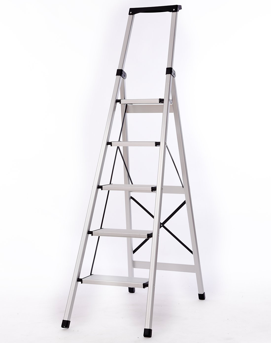 创意工程梯子户外多步梯子合梯八字形金属合梯铝合金阳台施工梯子