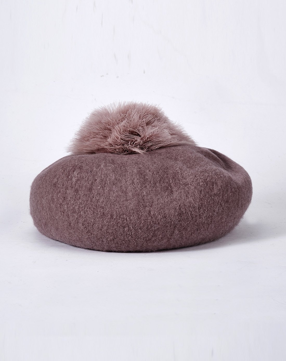 新品女帽子秋冬保暖文艺火鸡毛球英伦简约羊毛画家蘑菇帽