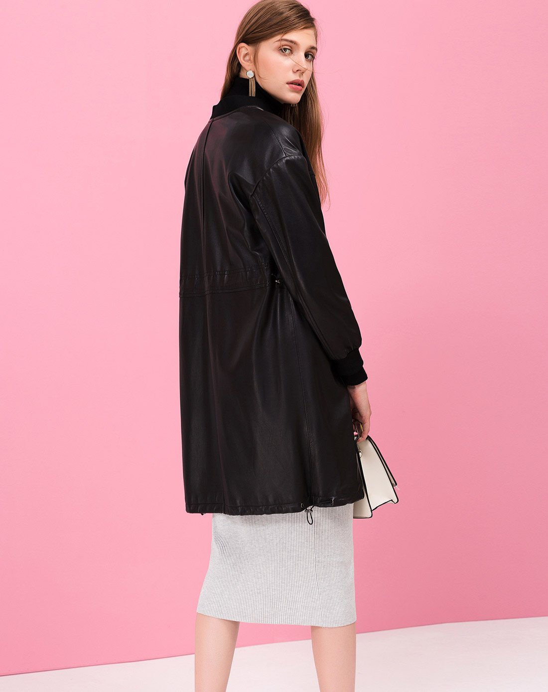 1件5折-爱迪丹顿女装皮风衣帅气中长款真皮皮衣sf7399600-10_唯品会