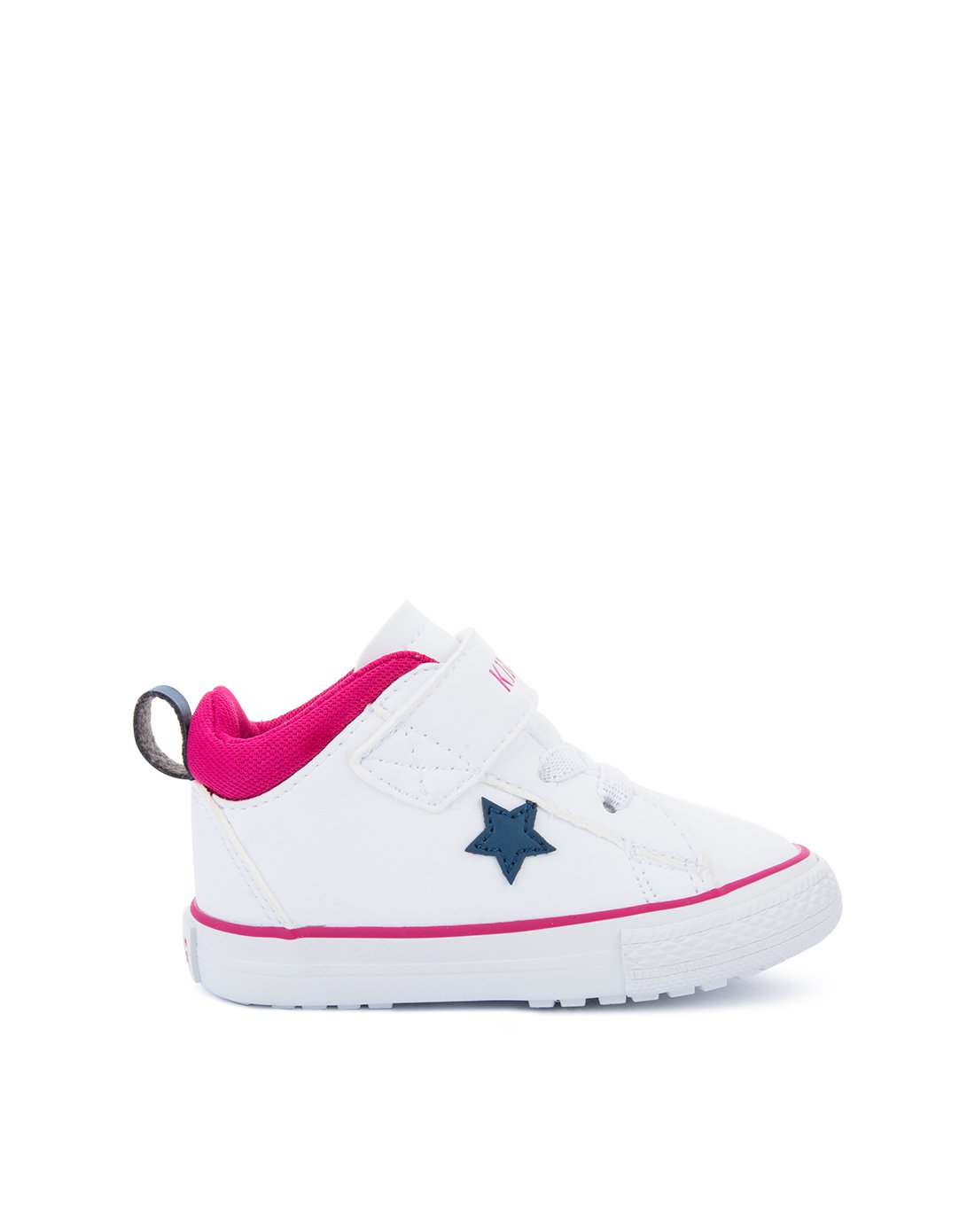 kids.ing 男女童星星加绒款小白鞋