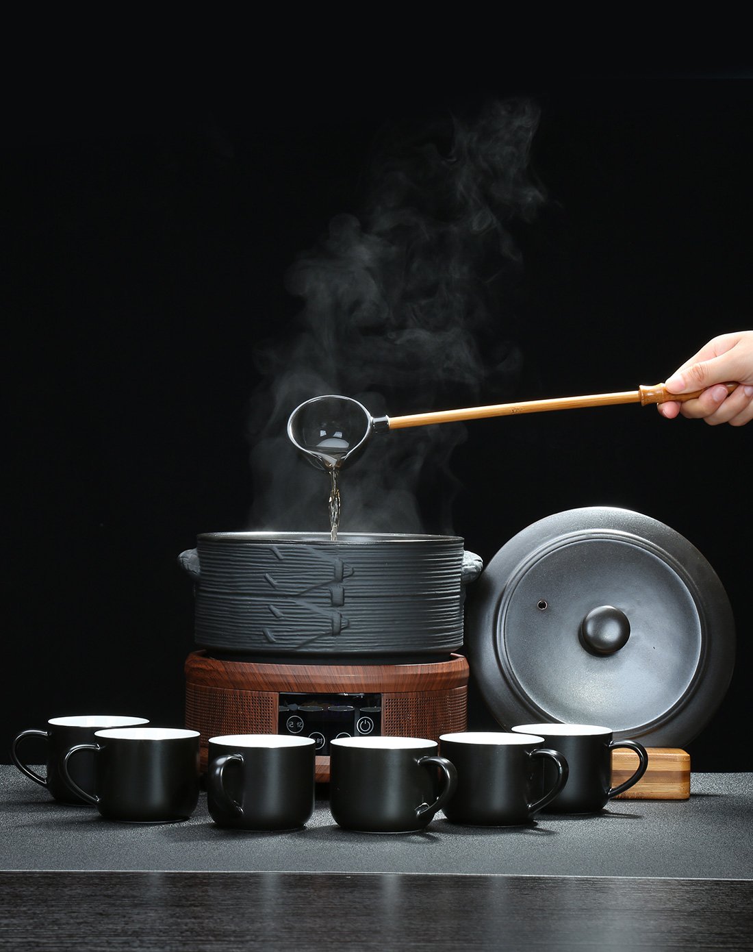 云尚电陶炉 蒸笼煮茶器 寻味品茗6杯组合煮蒸茶器茶具套装多款可选