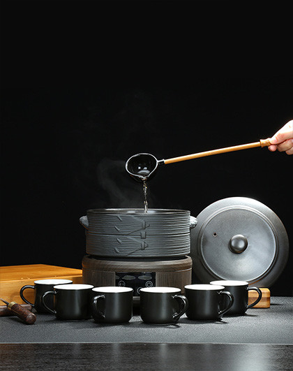 云尚电陶炉 蒸笼煮茶器 寻味品茗6杯组合煮蒸茶器茶具套装多款可选