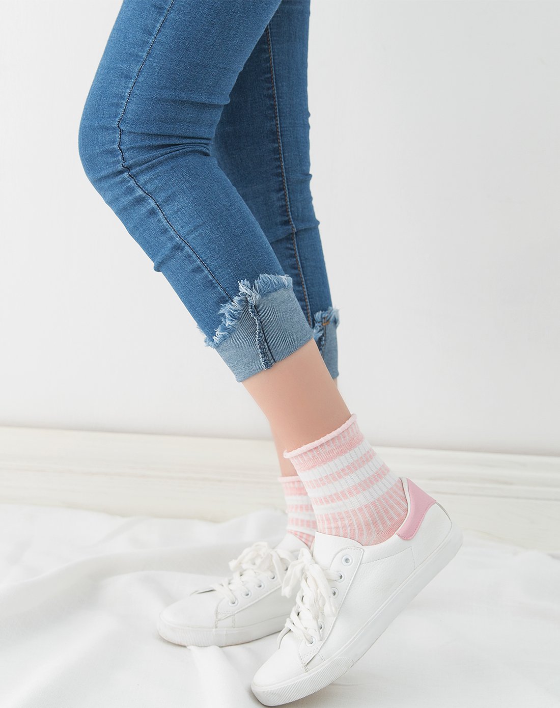 mkmj女士袜子女棉袜短袜春夏中筒袜韩版可爱学院风日系棉袜5双装