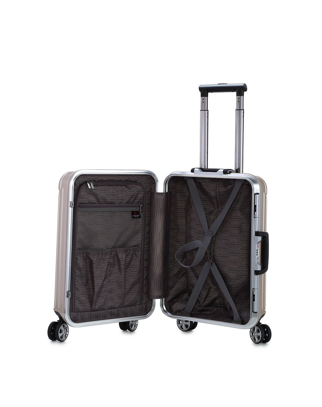 经典磨砂进口pc防摔抗压密码锁铝框包角万向轮条纹男女通用拉杆箱24寸