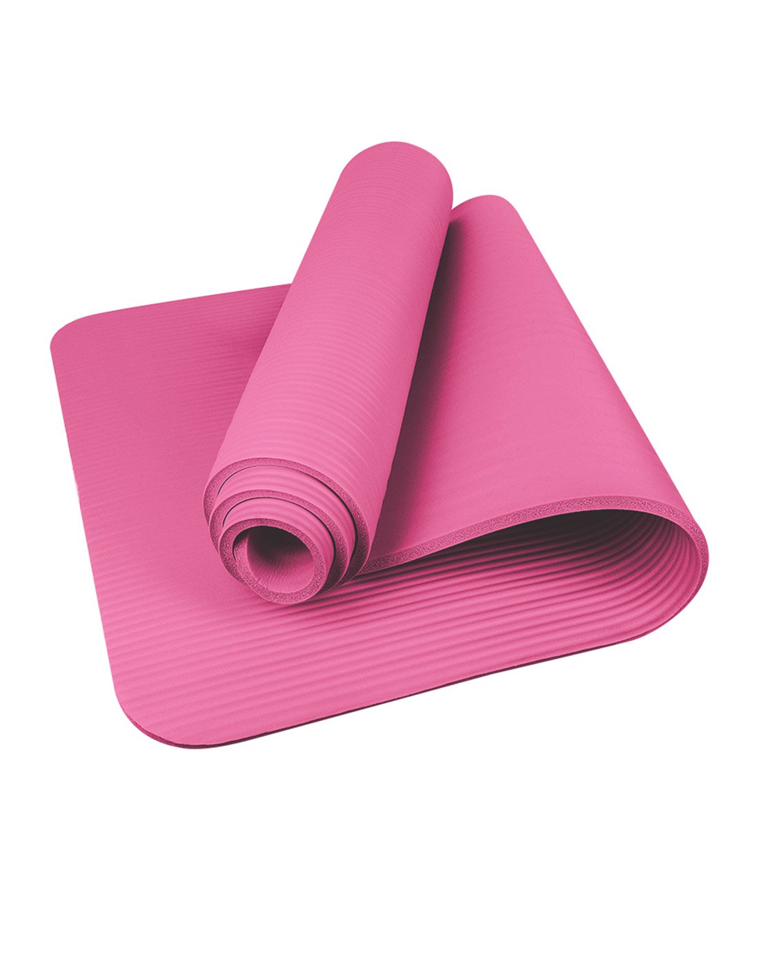 瑜伽垫10mm防滑加厚加宽nbr瑜珈垫运动健身垫训练垫子 粉色 送绑带