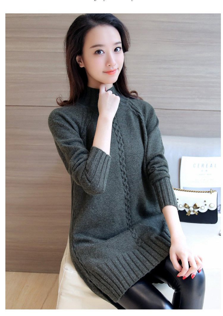 开叉包臀宽松针织毛衣连体裙