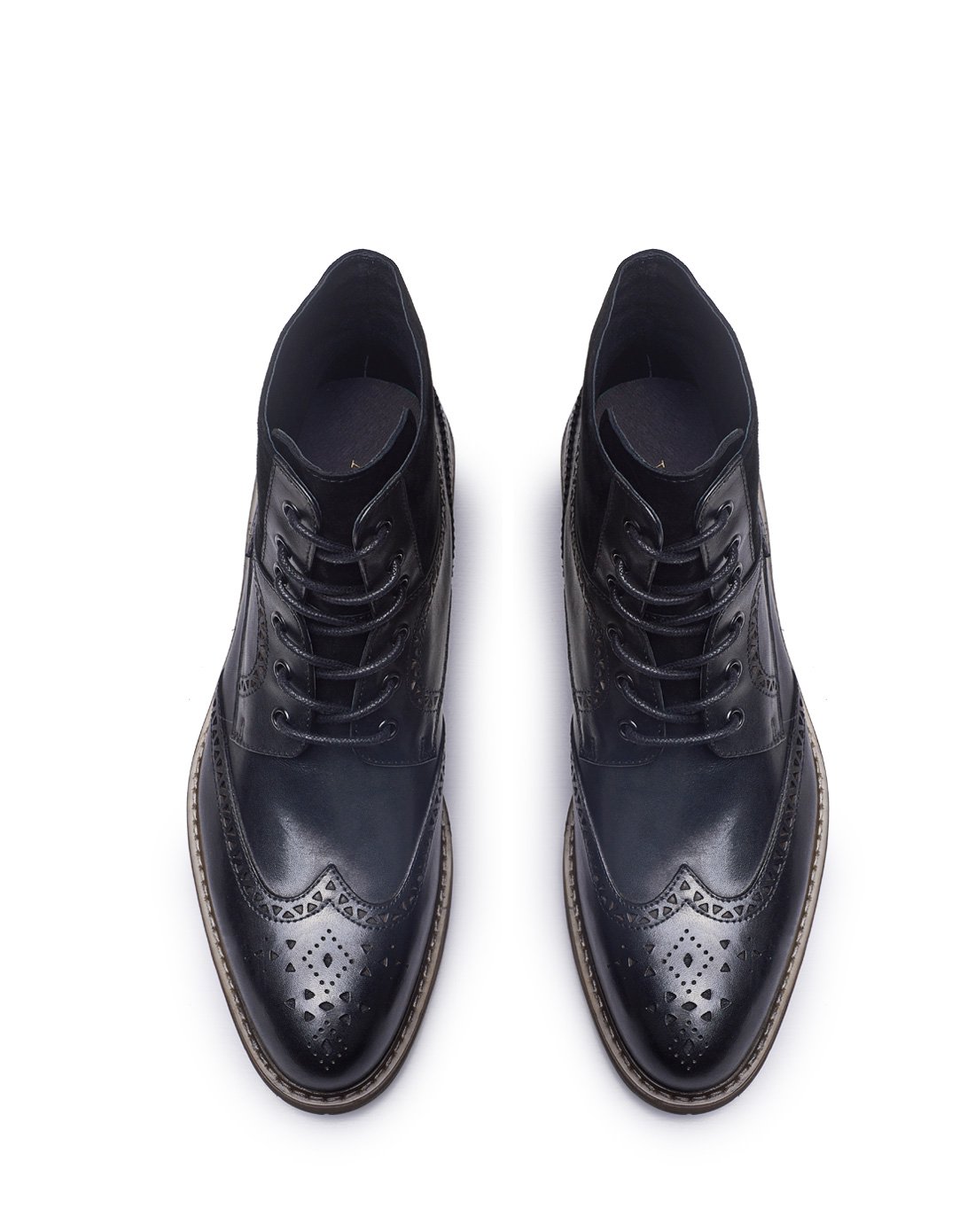 布洛克男靴英伦休闲高帮鞋手工男靴雕花马丁靴