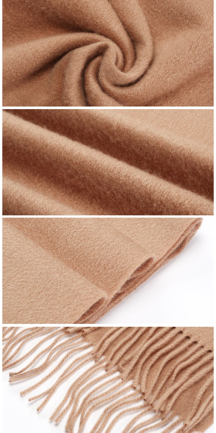 羔羊绒羊毛围巾秋冬季圣诞大红色围巾披肩两用超长厚