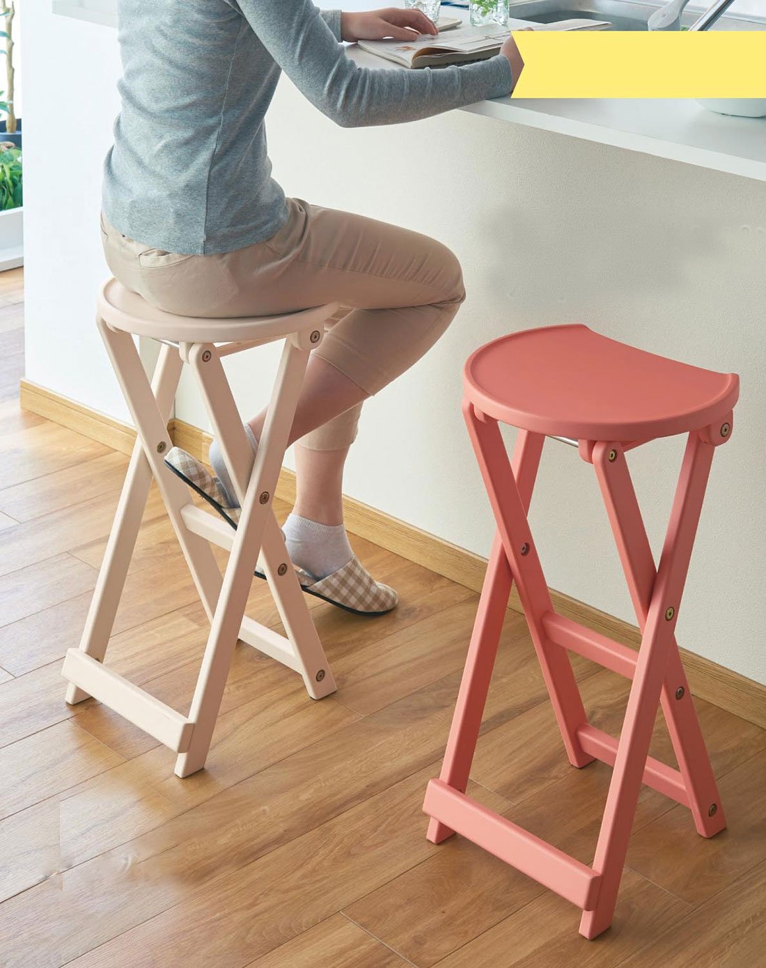 大号 实木折叠凳创意折凳多功能凳子可折叠吧凳家用餐凳