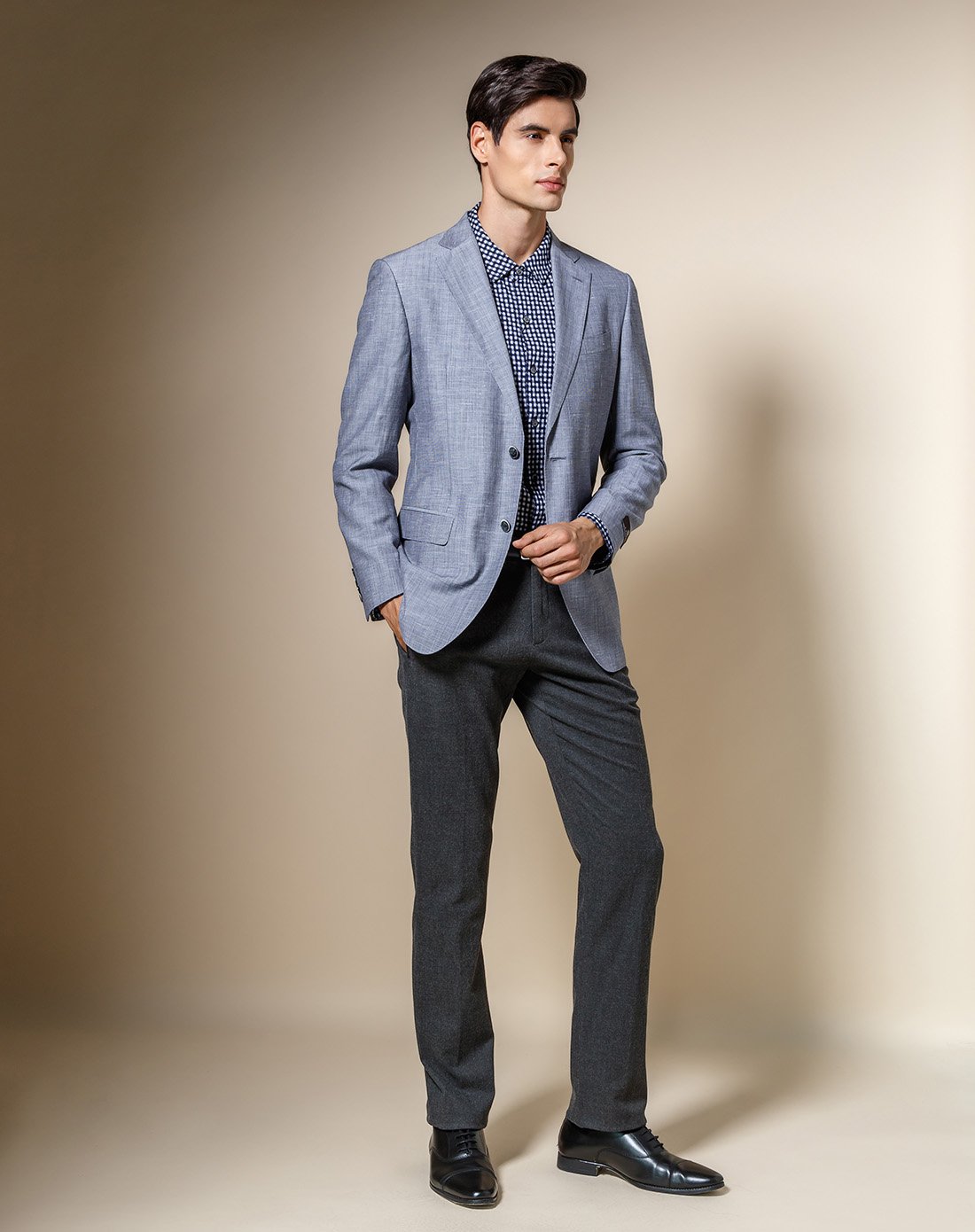 爵士丹尼&aj混合男神×萌娃开学季轻奢庄重 大方帅气 羊毛男式单西装j