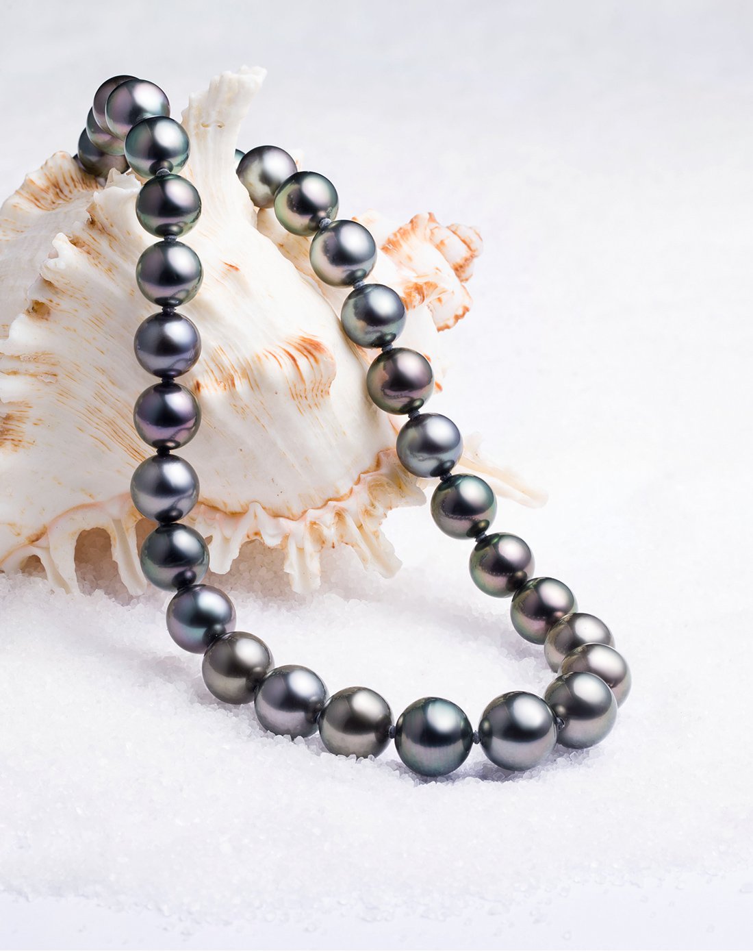 蓝色海洋 14k金扣/9-11mm大溪地黑珍珠项链