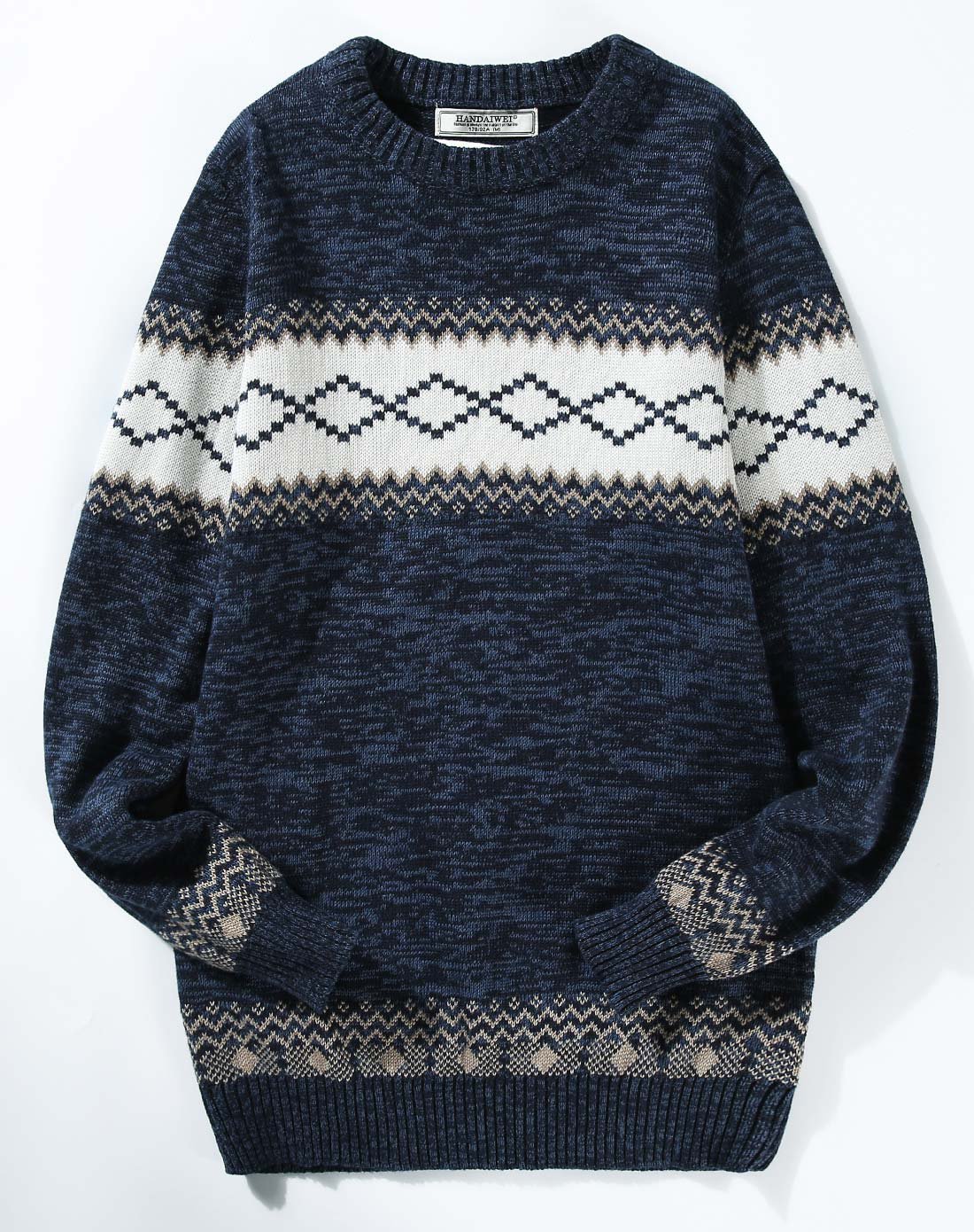 圆领潮流菱纹韩版男士毛衣男士针织衫男士毛线衣男hdwm8182y11_唯品会