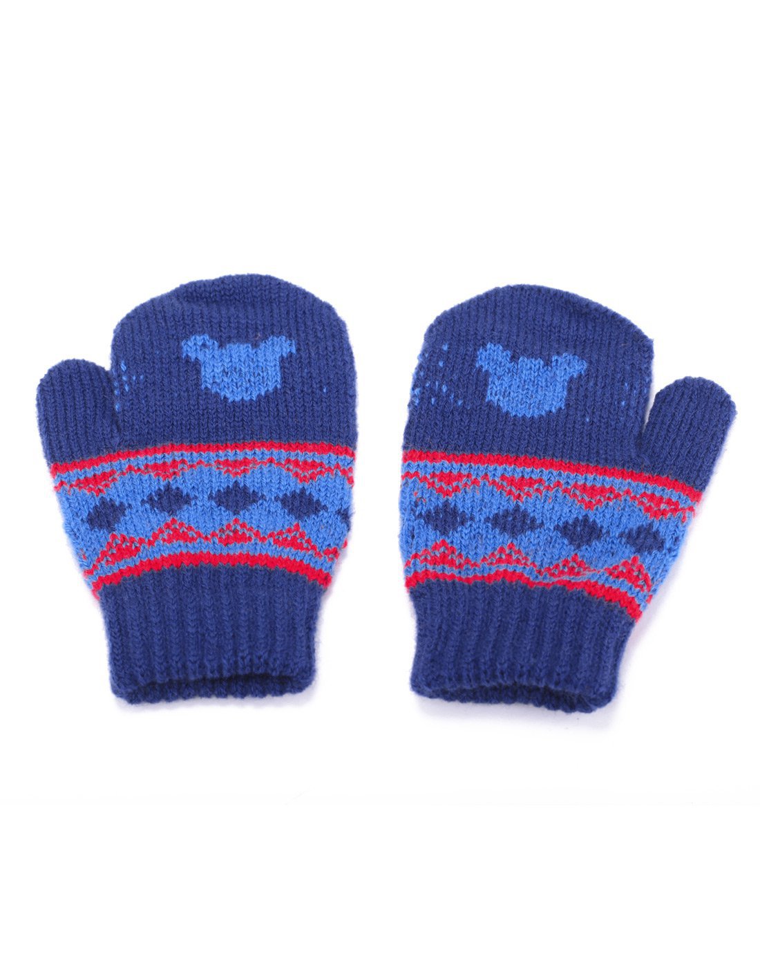 包邮-宝宝成长玩具专场直发货迪士尼儿童连指手套学生保暖手套深蓝色