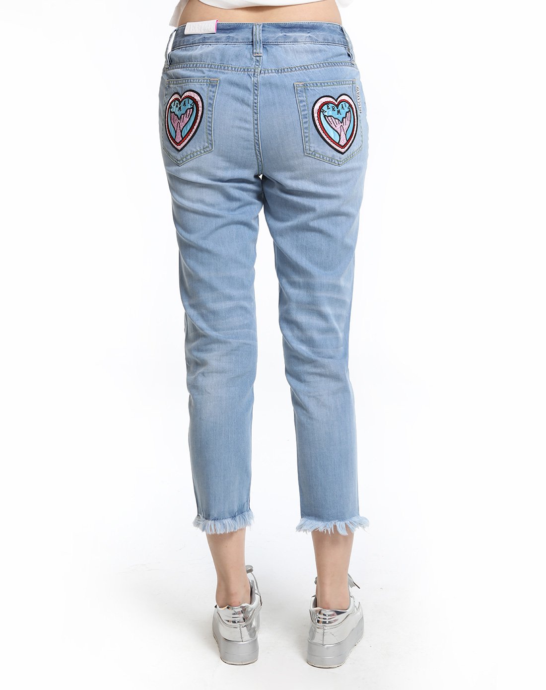 贝壳牛仔男友裤