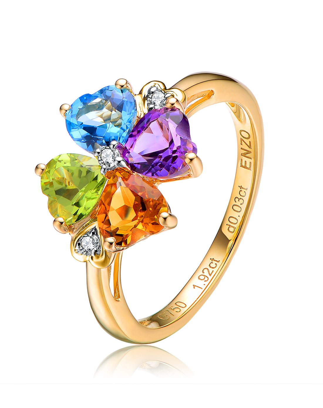 enzo 彩宝/多色彩宝/k金/18k黄金/宝石戒指/女戒/戒指/宝石女戒