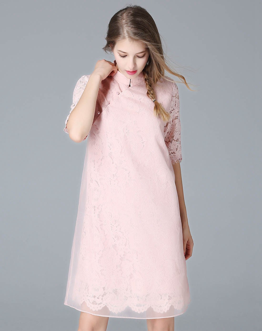 欧力丝olisi女装低价回馈专场蕾丝优雅连衣裙wl509f320724_唯品会