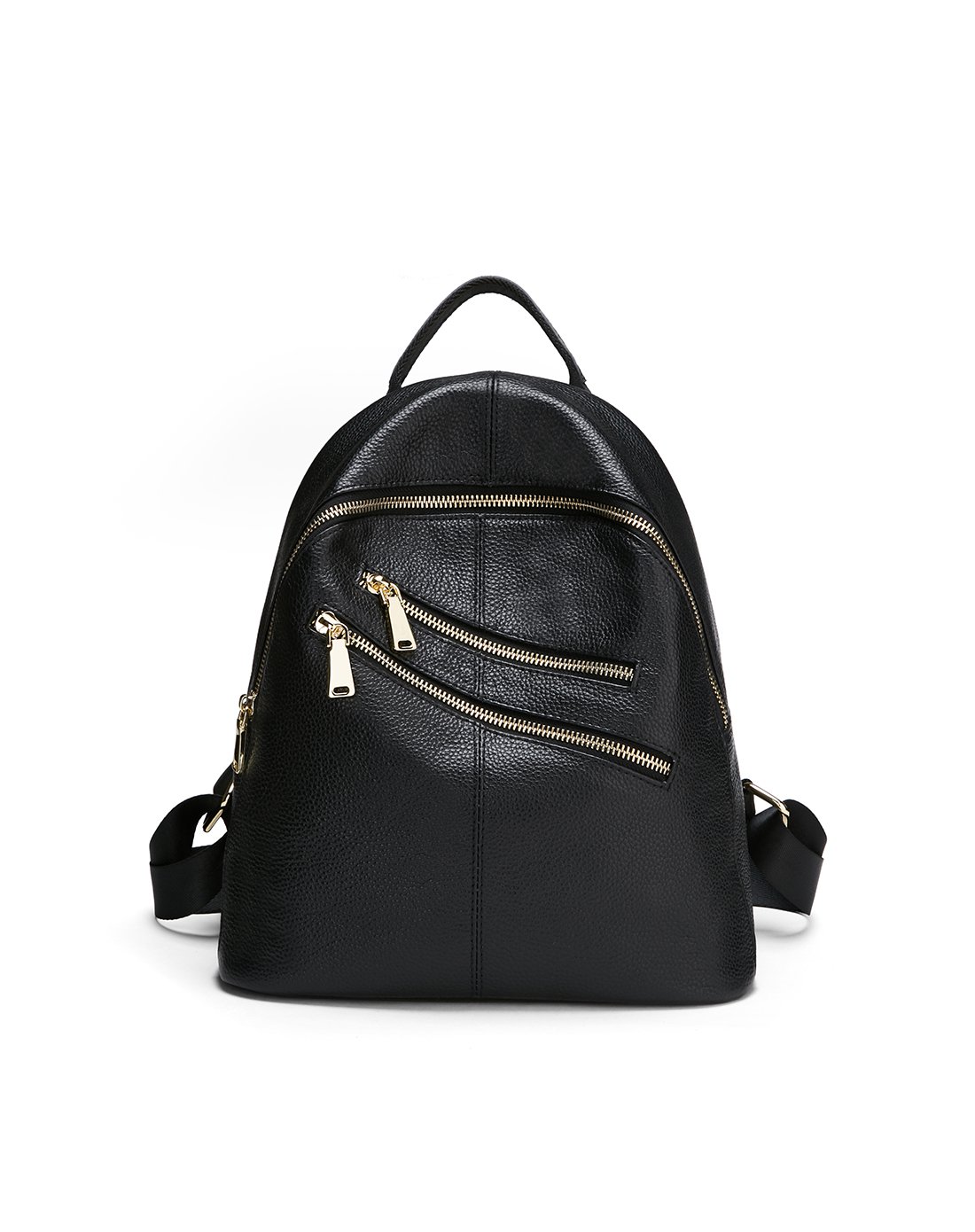 牛皮新款简约时尚休闲百搭拉链装饰女士双肩背包