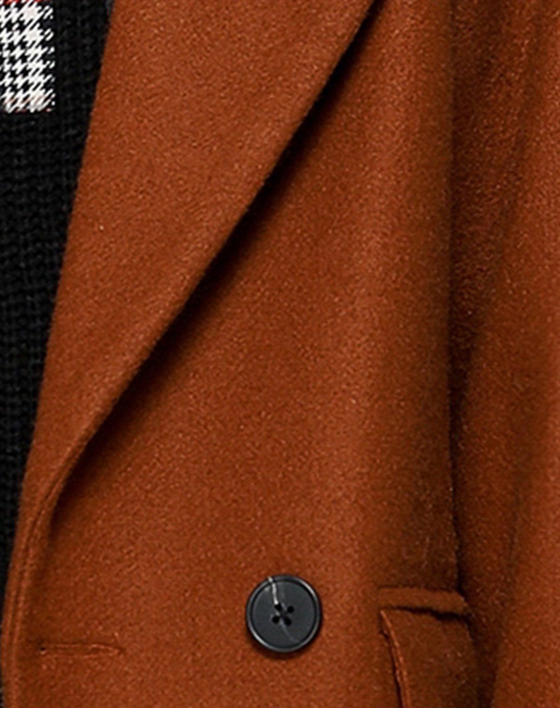 潮流简约纯色通勤宽松大翻领短款女士毛呢外套