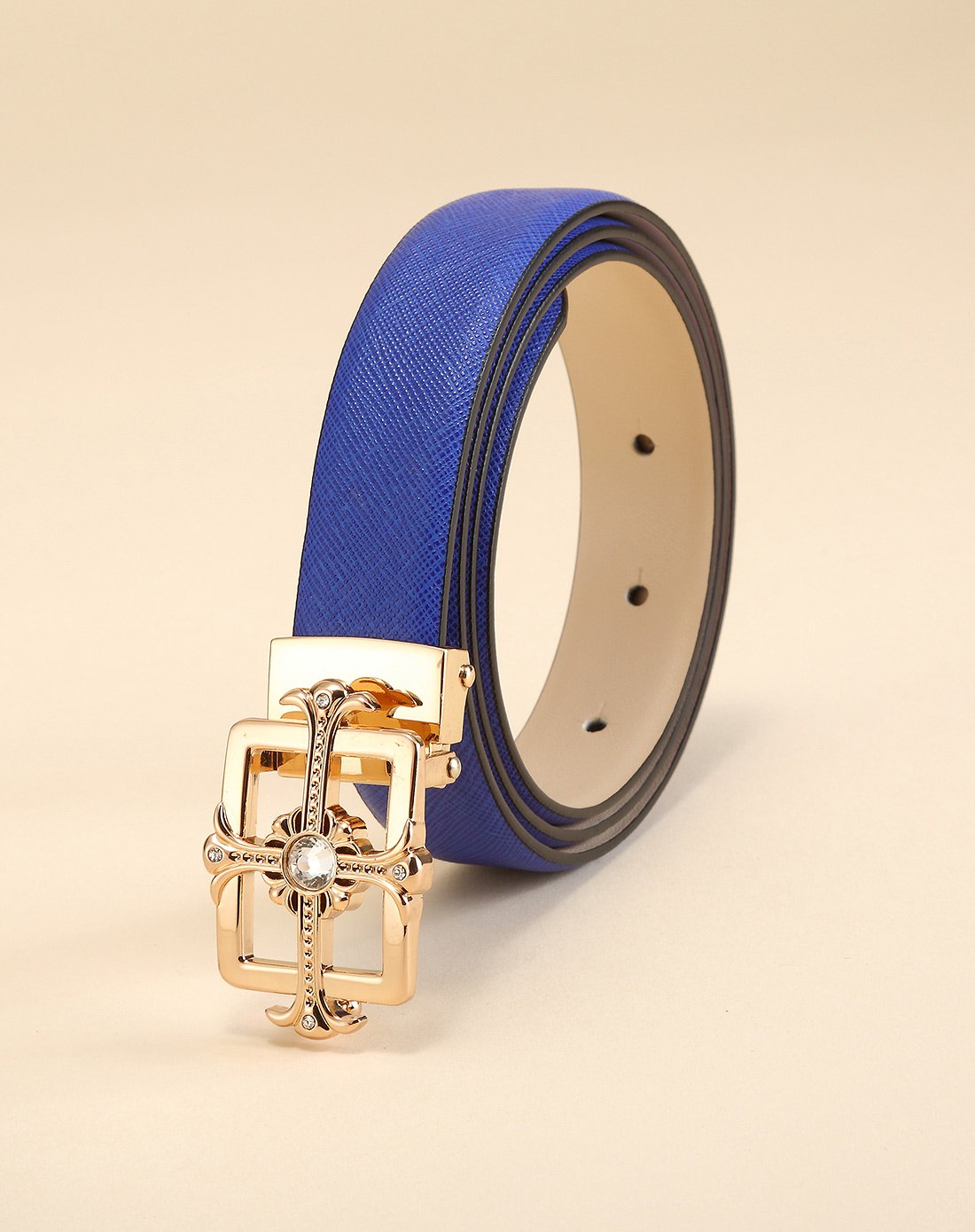 新款时尚镶钻十字扣女士腰带