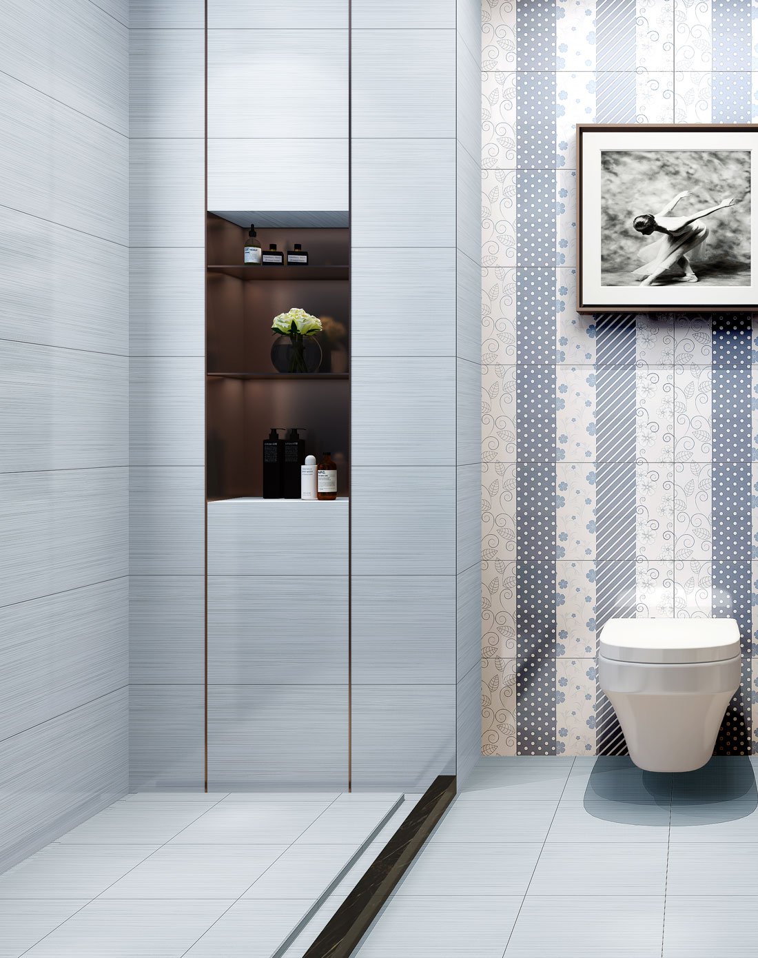 新中源瓷砖 浴室布纹砖 爱丽丝天蓝30x60