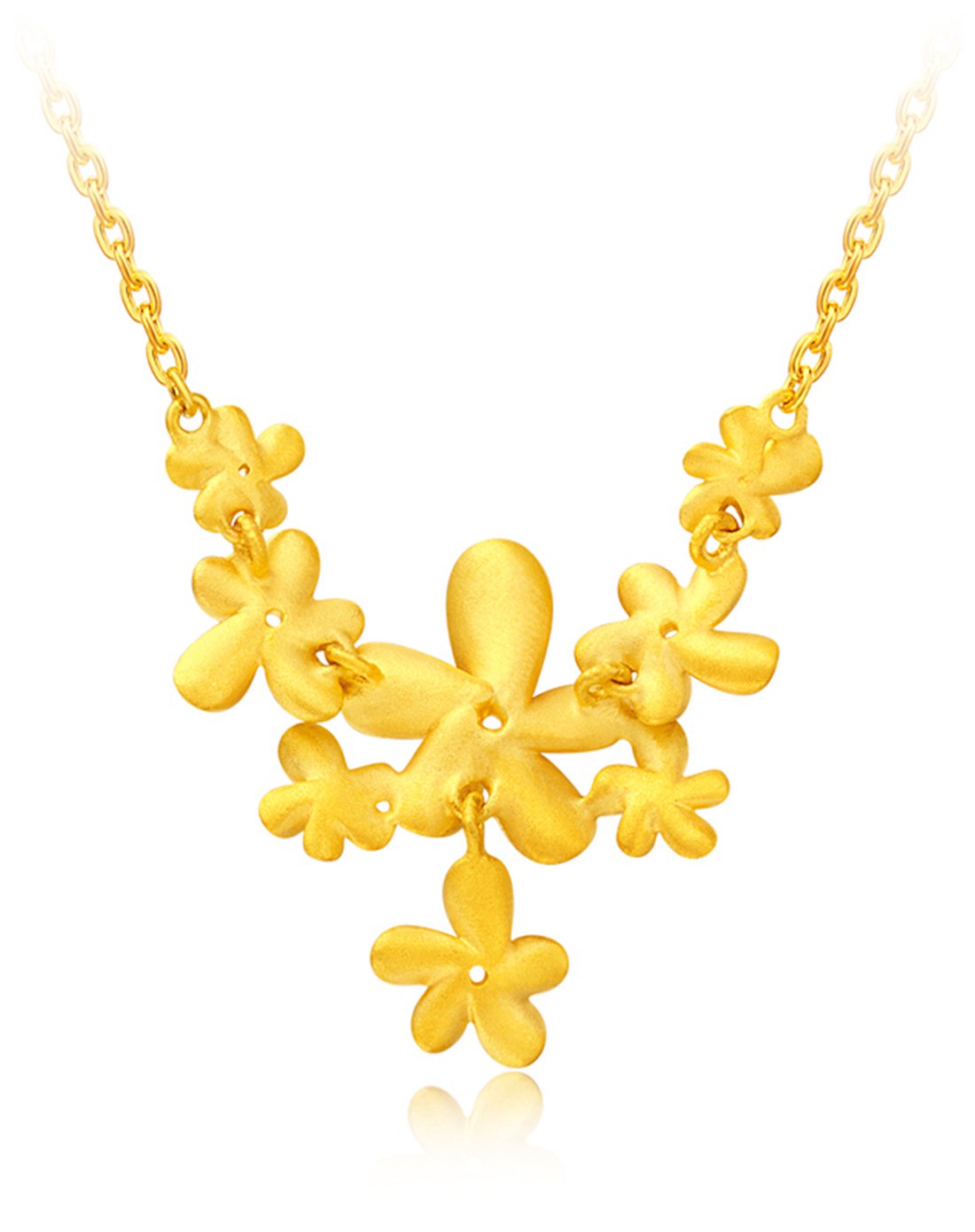 周大福 花月佳期 繁花如梦足金黄金项链/吊坠